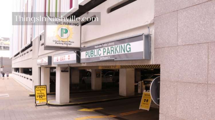 Entrance to Downtown Nashville Library Parking Garage