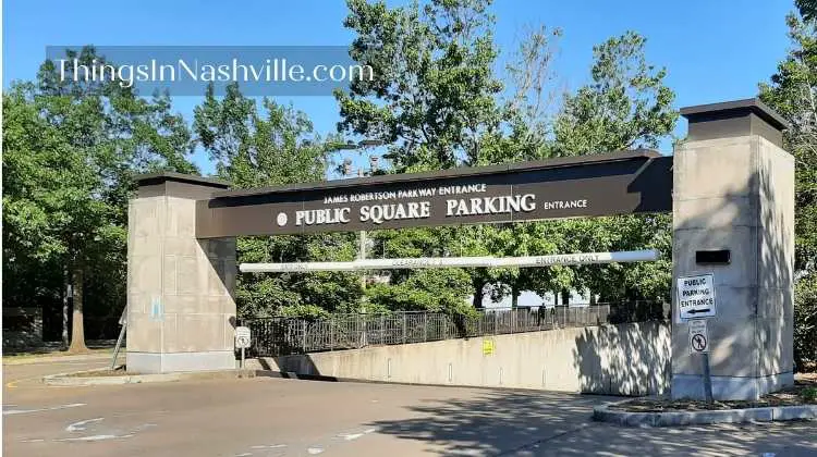 Entrance to the Metro Court Parking Garage on James Robertson Parkway