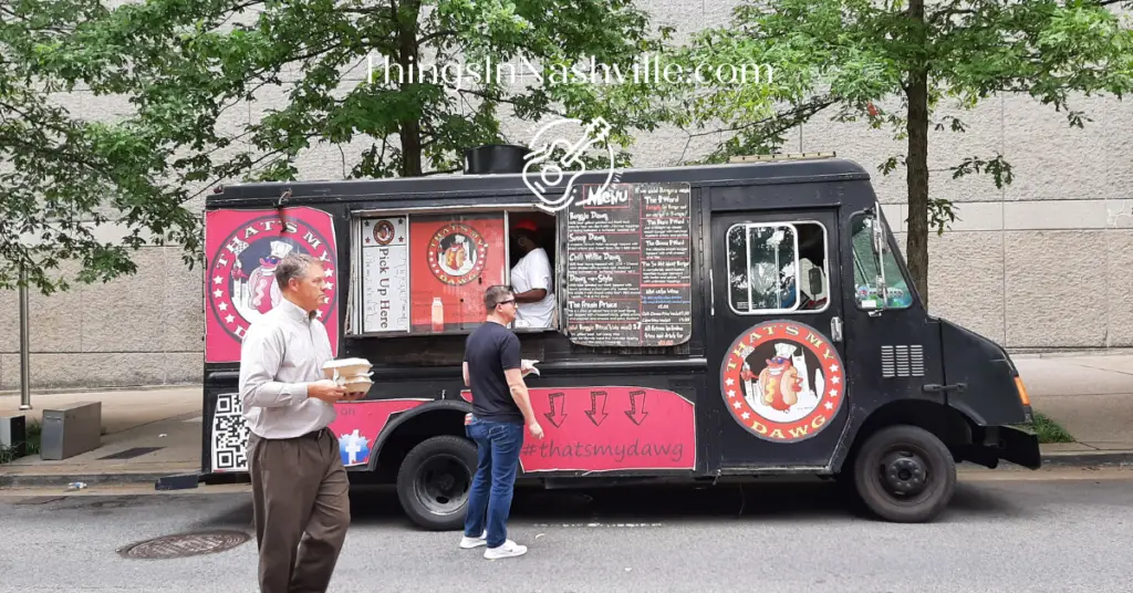 Food Truck parked on Deaderick Street Nashville